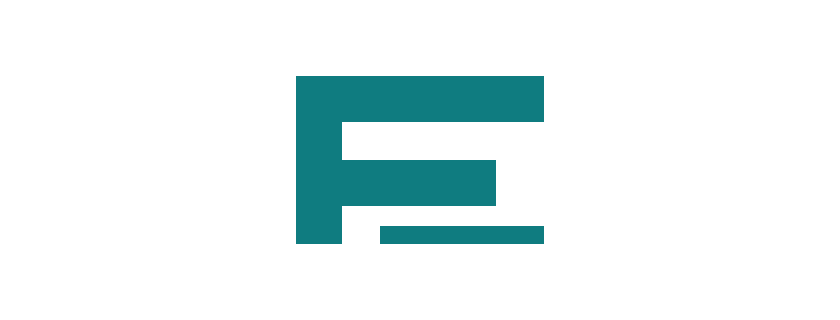 Geometric monogram logo in teal before recoloring